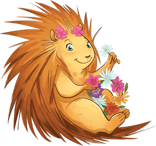 Friendly porcupine character